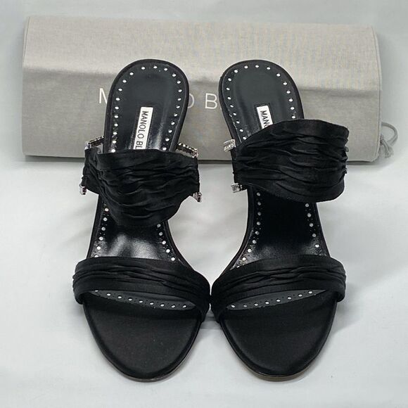 Manolo Blahnik Chinap 70MM Crystal Buckle Sandals size 41 - Picture 11 of 13